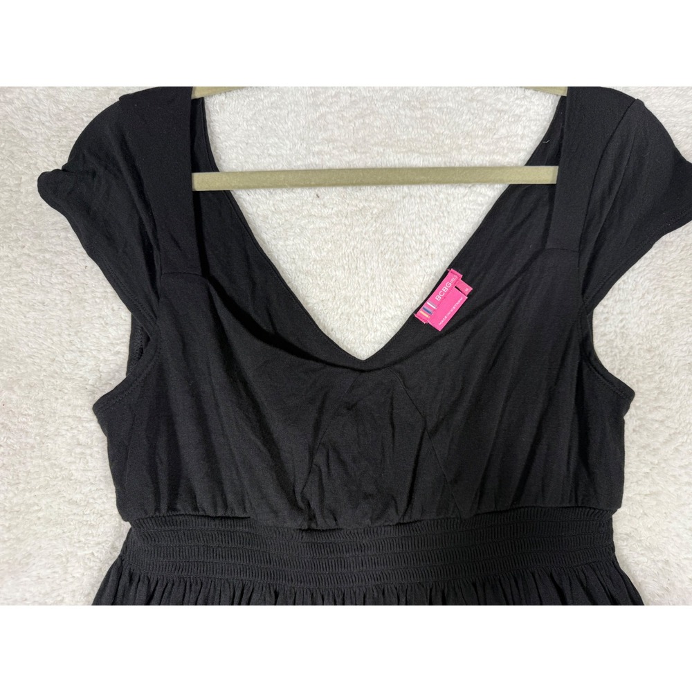 BCBGirls Mini Dress/top Womens M Babydoll Y2K  Ex Smocked‎ Empire Waist V-Neck - Picture 2 of 9